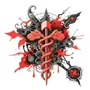 caduceus intertwined tattoo design idea