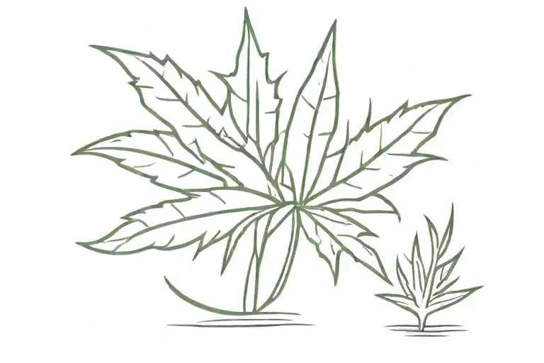 weed leaf tattoo design idea