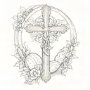 Religious Cross in sunlight tattoo design idea