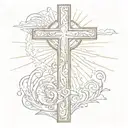 Religious Cross in sunlight tattoo design idea