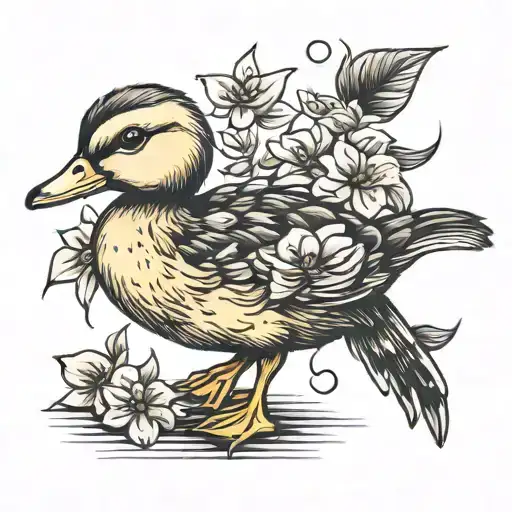 duckling named cherry  tattoo design idea