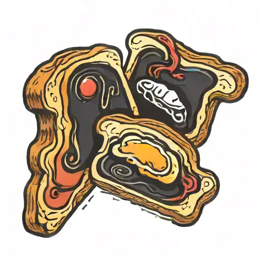 slices of toast  tattoo design idea