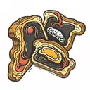 slices of toast  tattoo design idea