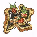 slices of toast  tattoo design idea