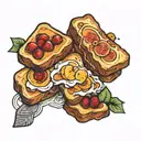 slices of toast  tattoo design idea