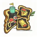 slices of toast  tattoo design idea