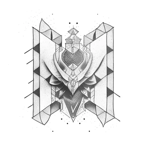 An abstract representation of a magical spellbook tattoo design idea