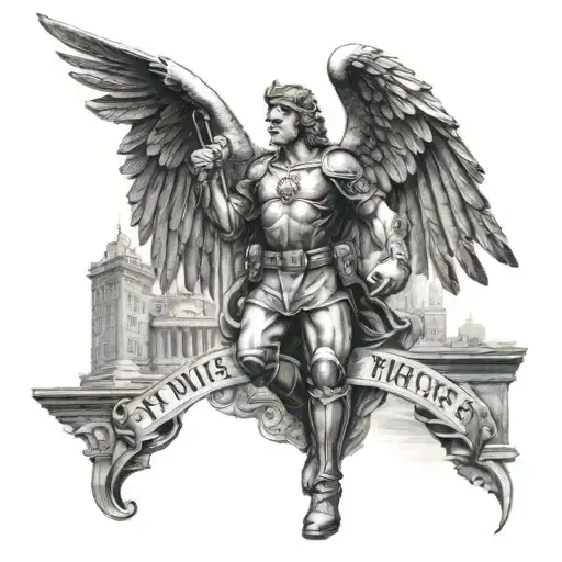 st Michael police nyc tattoo design idea