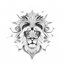 lion with orthodox  tattoo design idea