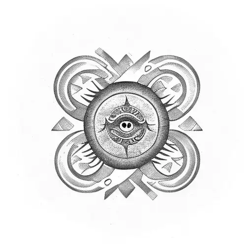 small but detailed circular sun tribal tattoo design idea