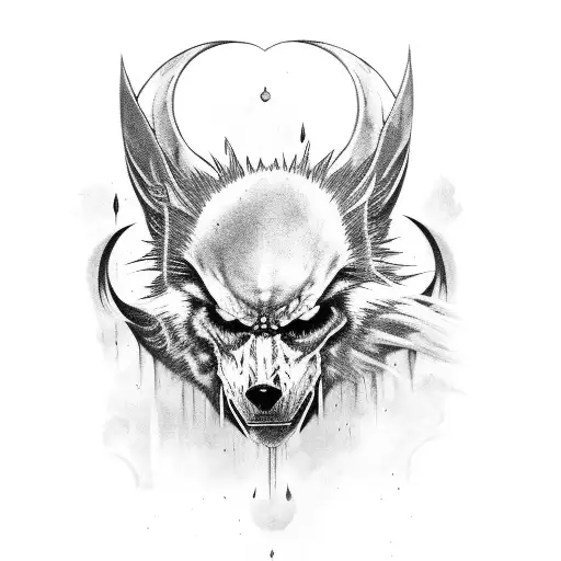 Lobo con espada tattoo design idea