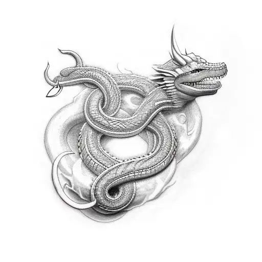 jormungandr vs thor  tattoo design idea