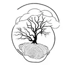 cypress tree tattoo design idea