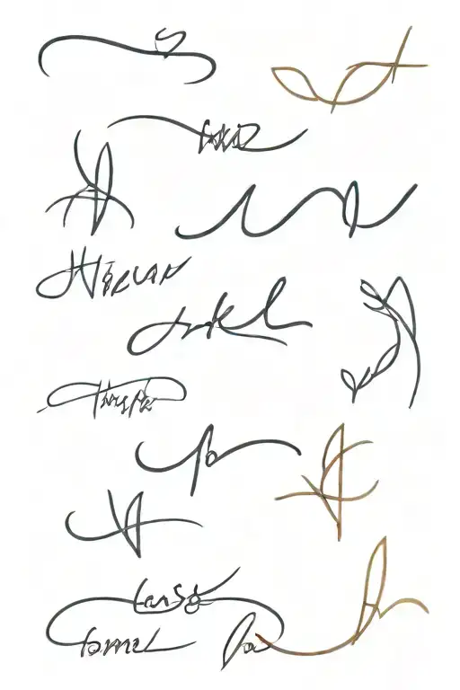 five different handwriting tattoo design idea