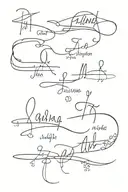 Handwriting of my 5 family members tattoo design idea