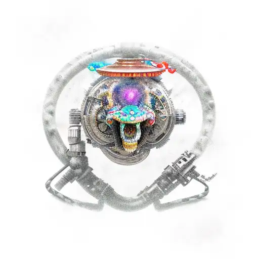 tortuga con temática Steampunk  tattoo design idea