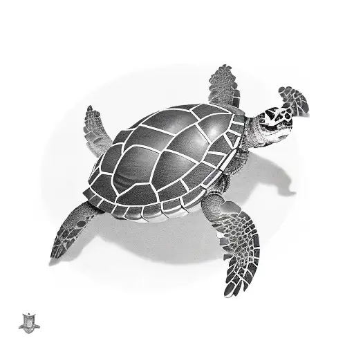 steampunk themed turtle tattoo design idea
