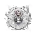 tortuga con temática Steampunk  tattoo design idea