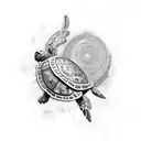 steampunk themed turtle tattoo design idea