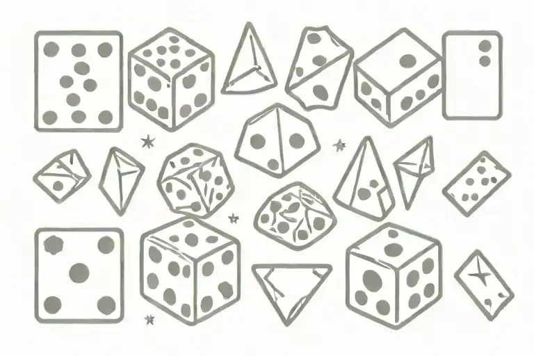 dice money cards guns money drugs tattoo design idea