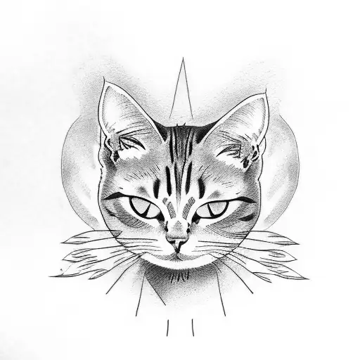 cat smoking tattoo design idea