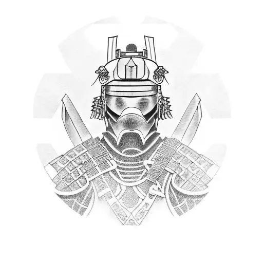 samurai in armor tattoo design idea