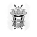 samurai in armor tattoo design idea