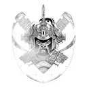 samurai in armor tattoo design idea