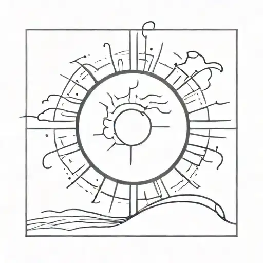 half of a sun rising with one of the rays being a cross   tattoo design idea