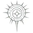 sun with one of the rays being a cross   tattoo design idea