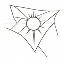 sun with one of the rays being a cross   tattoo design idea