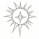 sun with one of the rays being a cross   tattoo design idea