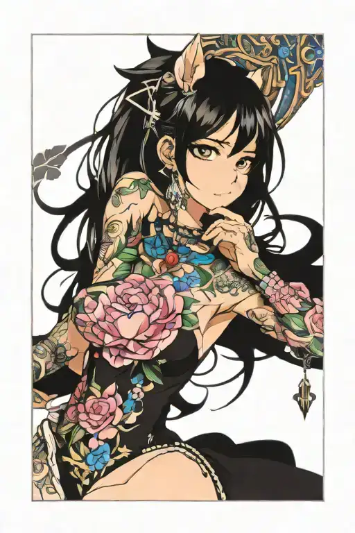 related waifu  tattoo design idea