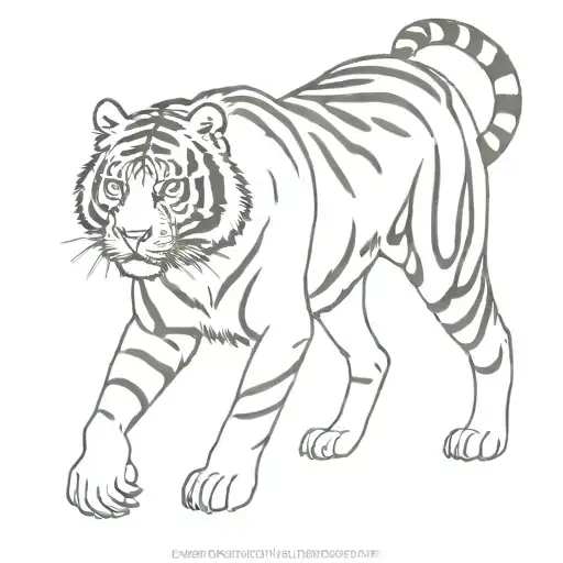 Tiger full body tattoo design idea