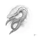 feather serpent tattoo design idea