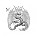 feather serpent tattoo design idea