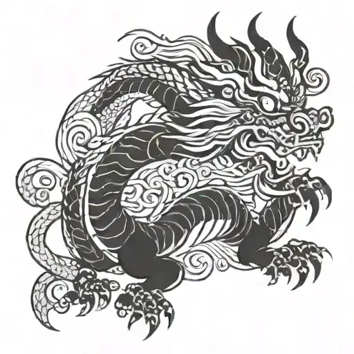 korean dragon tattoo design idea