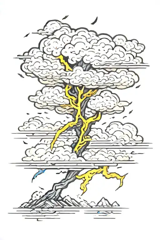 thunder lightning tattoo design idea