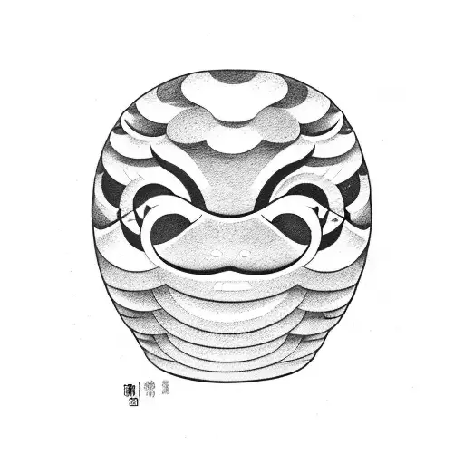 daruma y dragón  tattoo design idea