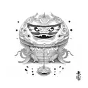 daruma y dragón  tattoo design idea