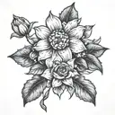 daisy daffodil rose tattoo tattoo design idea
