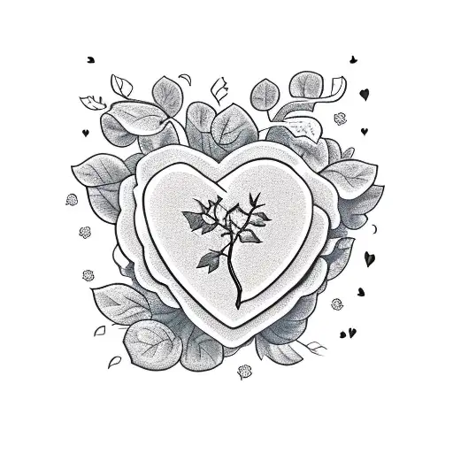 A vine growing around the words 'love, acceptance, validation' in the Lord's Prayer tattoo design idea