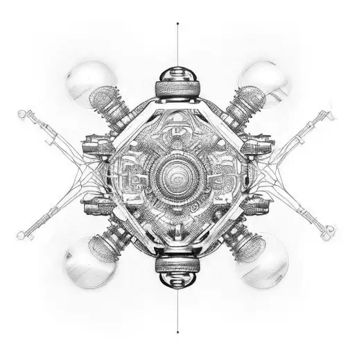 biomechanical, large ball joints, structural,intimate sleeve tattoo design idea