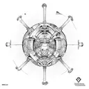biomechanical, large ball joints, structural,intimate, arm  tattoo design idea