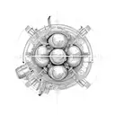 biomechanical, large ball joints, structural,intimate, arm  tattoo design idea