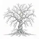 a tree with the branches form names intertwined tattoo design idea