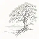 a tree with the branches form names intertwined tattoo design idea