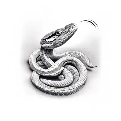 snake bite a word tattoo design idea