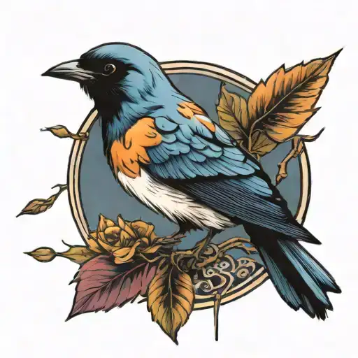 blind bird tattoo design idea