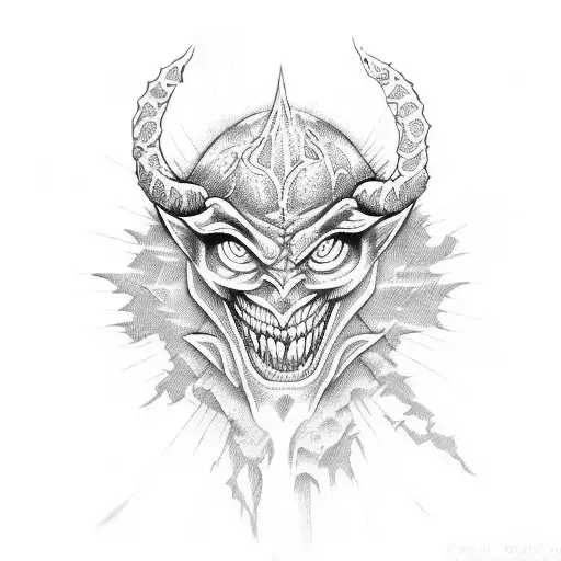 Devil eyes tattoo design idea
